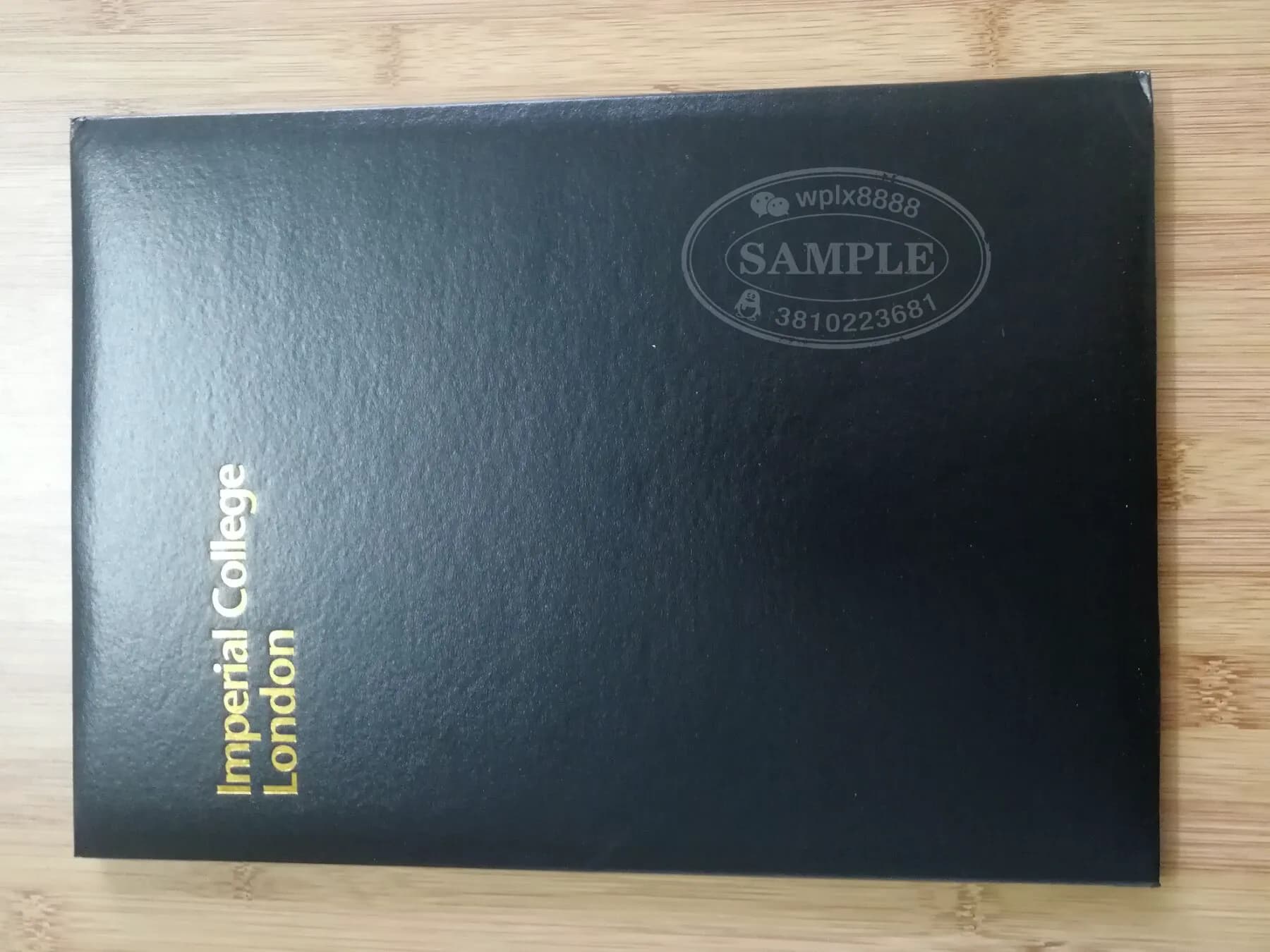 英国帝国理工学院学位证书封套及毕业证外壳参考