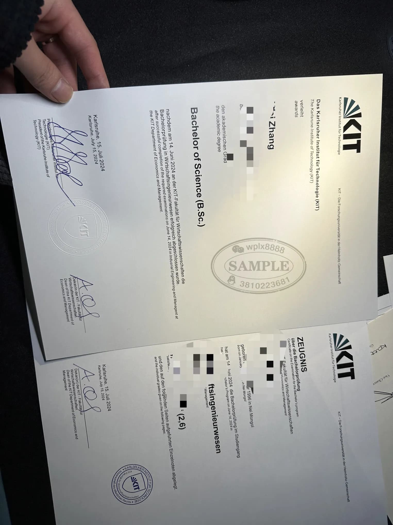 德国卡尔斯鲁厄理工学院KIT毕业证学位证样本参考