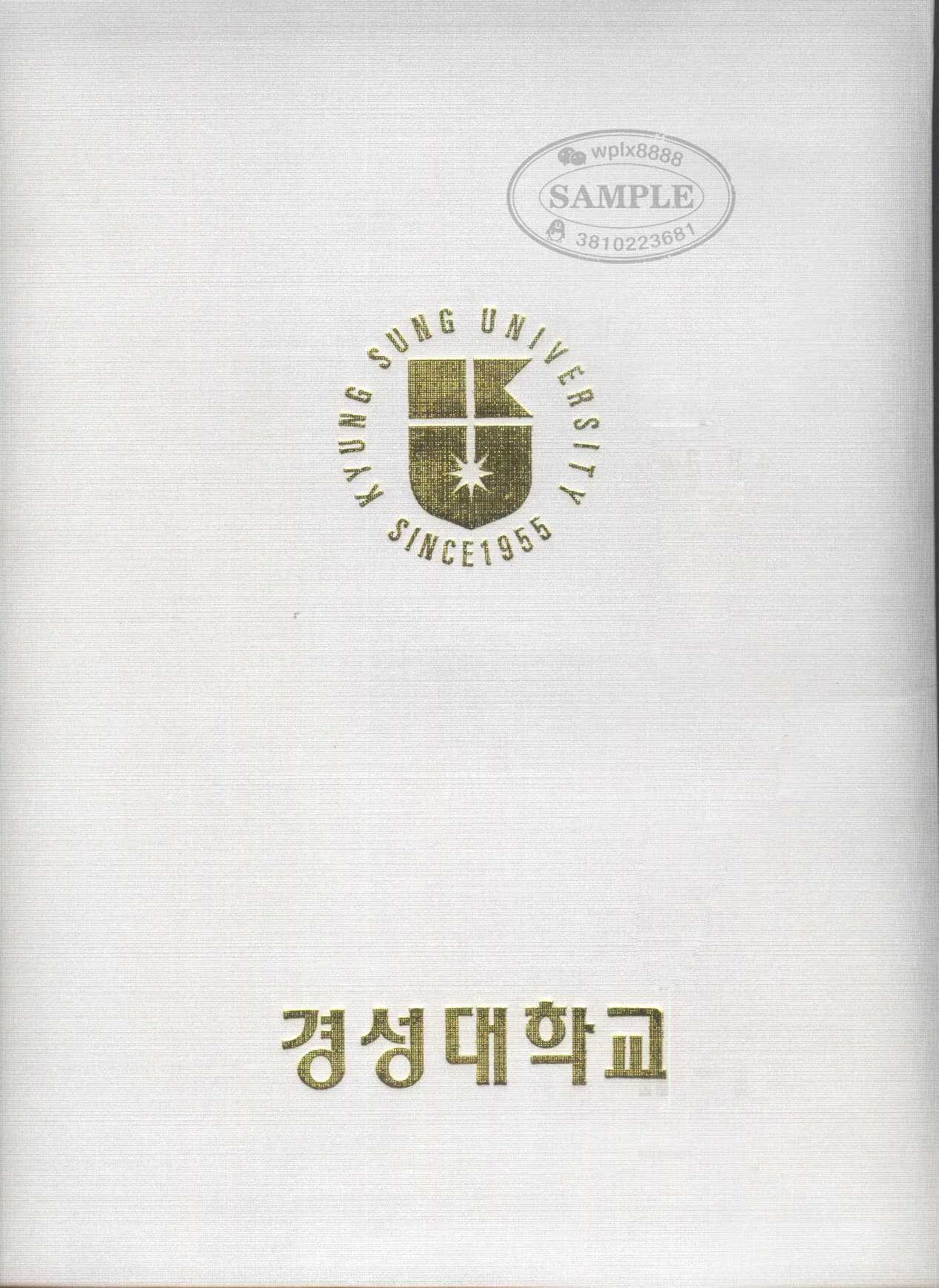 韩国庆星大学毕业证外壳样本及学位证书封套参考