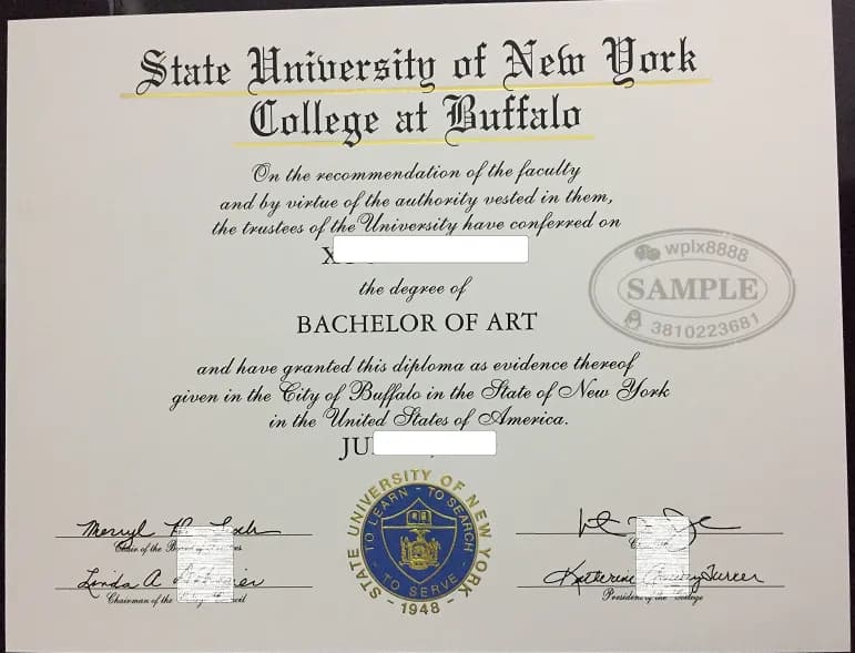 纽约州立大学布法罗学院毕业证学位证办理与学历认证参考