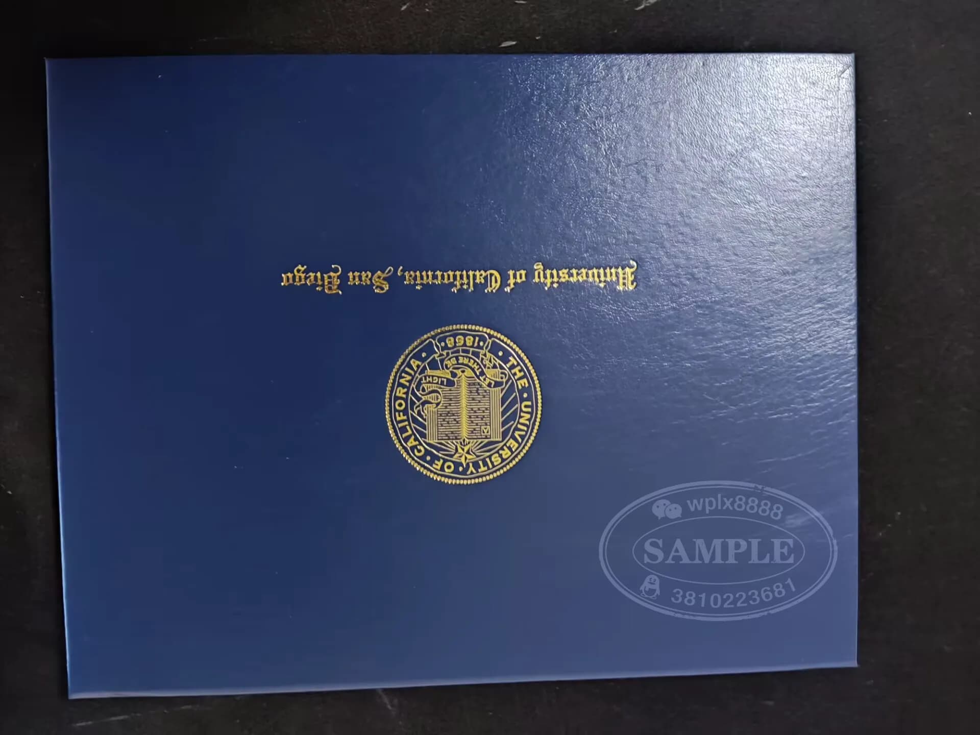 美国加州大学圣地亚哥分校UCSD毕业证外壳学位证书封套