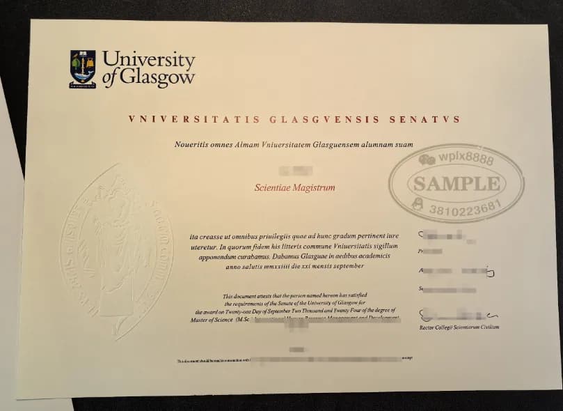 英国格拉斯哥大学硕士学位证样本及学历认证指南