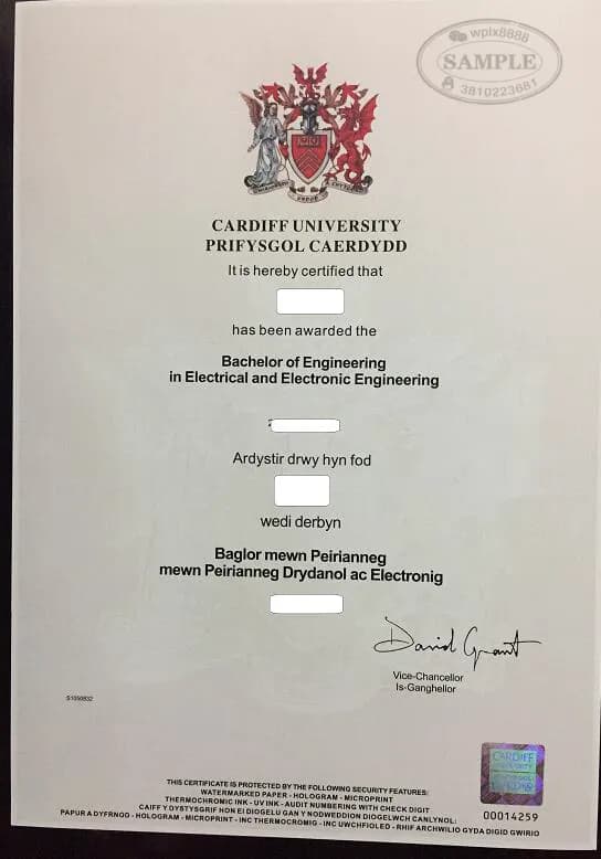 英国卡迪夫大学毕业证样本及工程学士学位认证参考 英国卡迪夫大学毕业证样本及工程学士学位认证参考