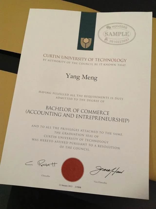 澳洲科廷大学会计与创业专业学位证书案例 澳洲科廷大学会计与创业专业学位证书案例