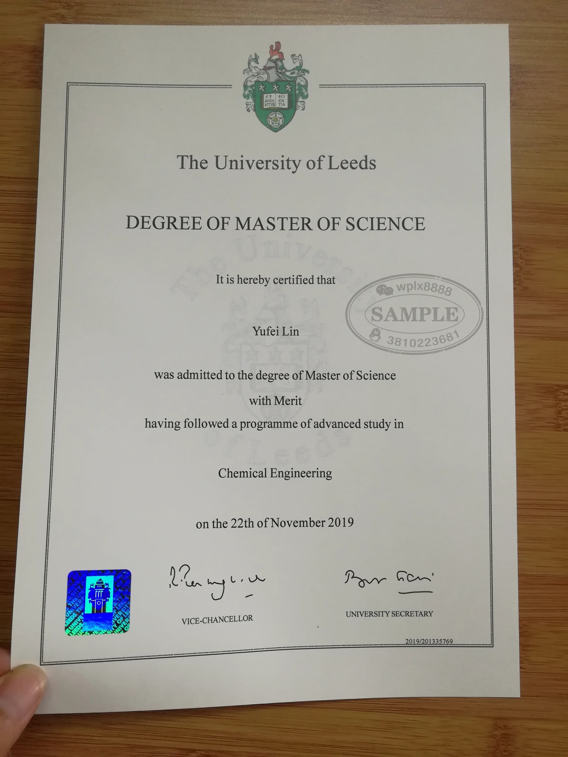 英国利兹大学化学工程硕士学位证样本及学历认证指南 英国利兹大学化学工程硕士学位证样本及学历认证指南