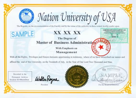 美国内申大学MBA硕士学位证书样本及职教认证案例 美国内申大学MBA硕士学位证书样本及职教认证案例