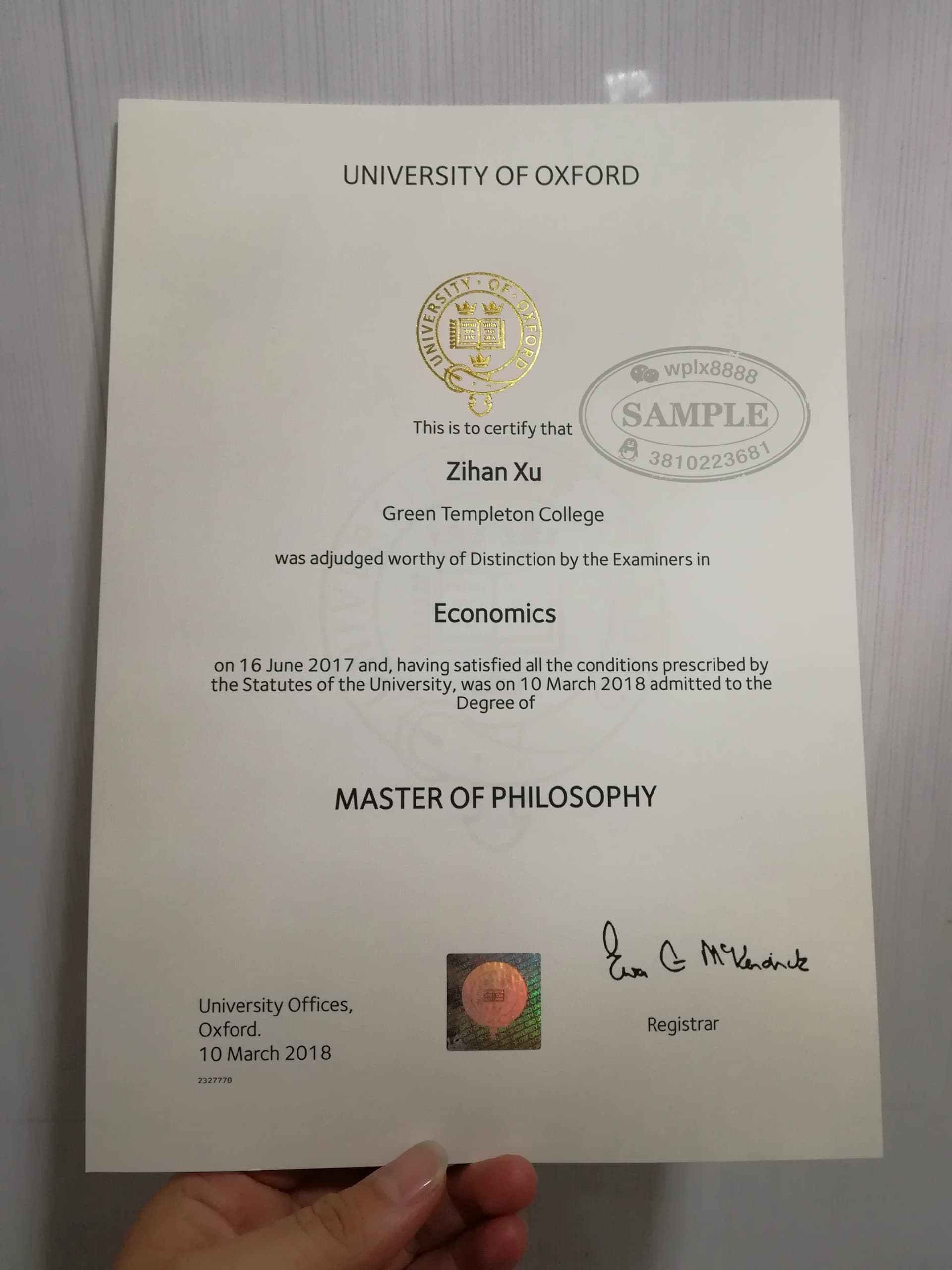 英国牛津大学学位证样本及其防伪激光标签详解 英国牛津大学学位证样本及其防伪激光标签详解