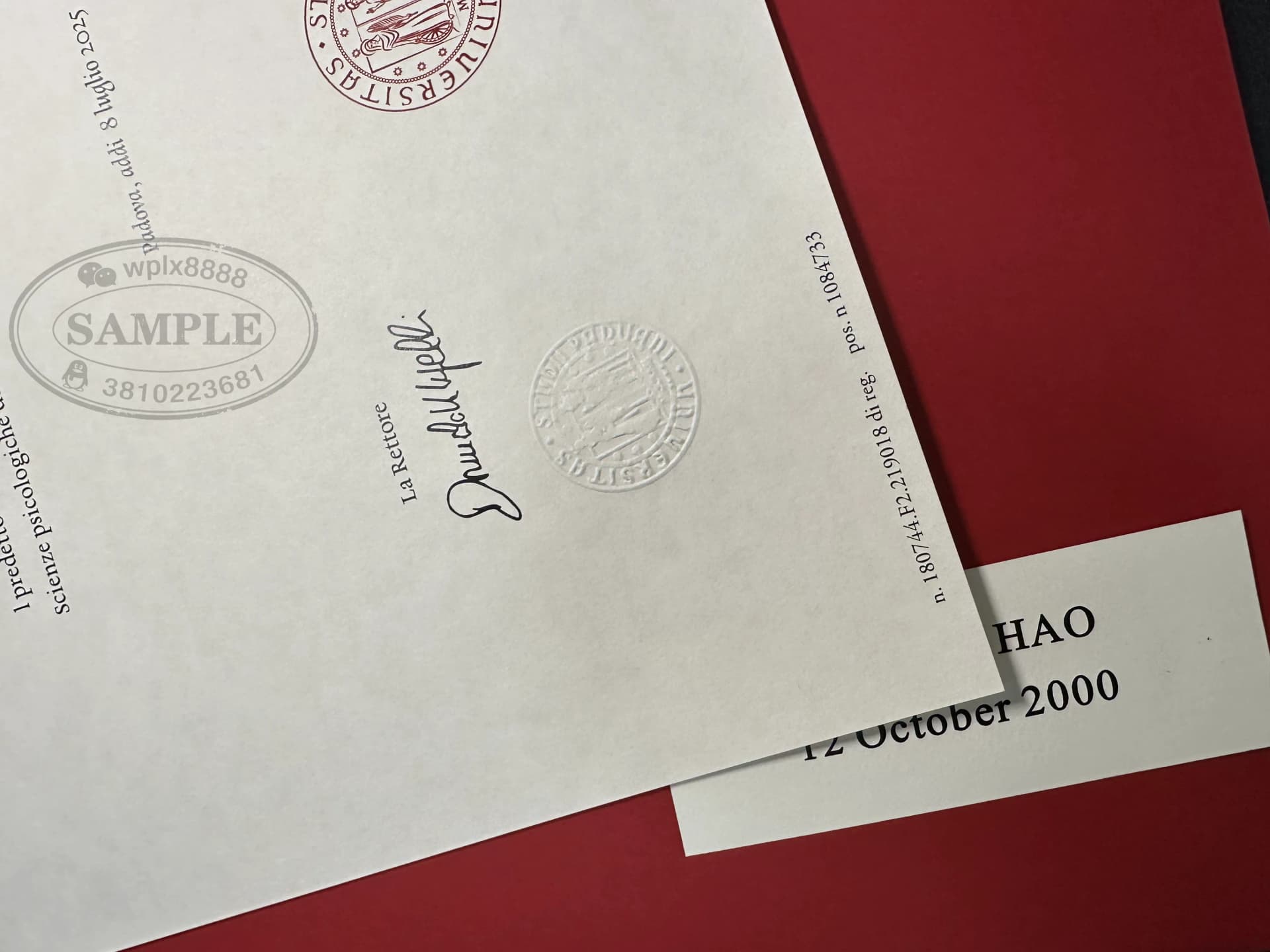 意大利帕多瓦大学学位证钢印与防伪细节参考 意大利帕多瓦大学学位证钢印与防伪细节参考
