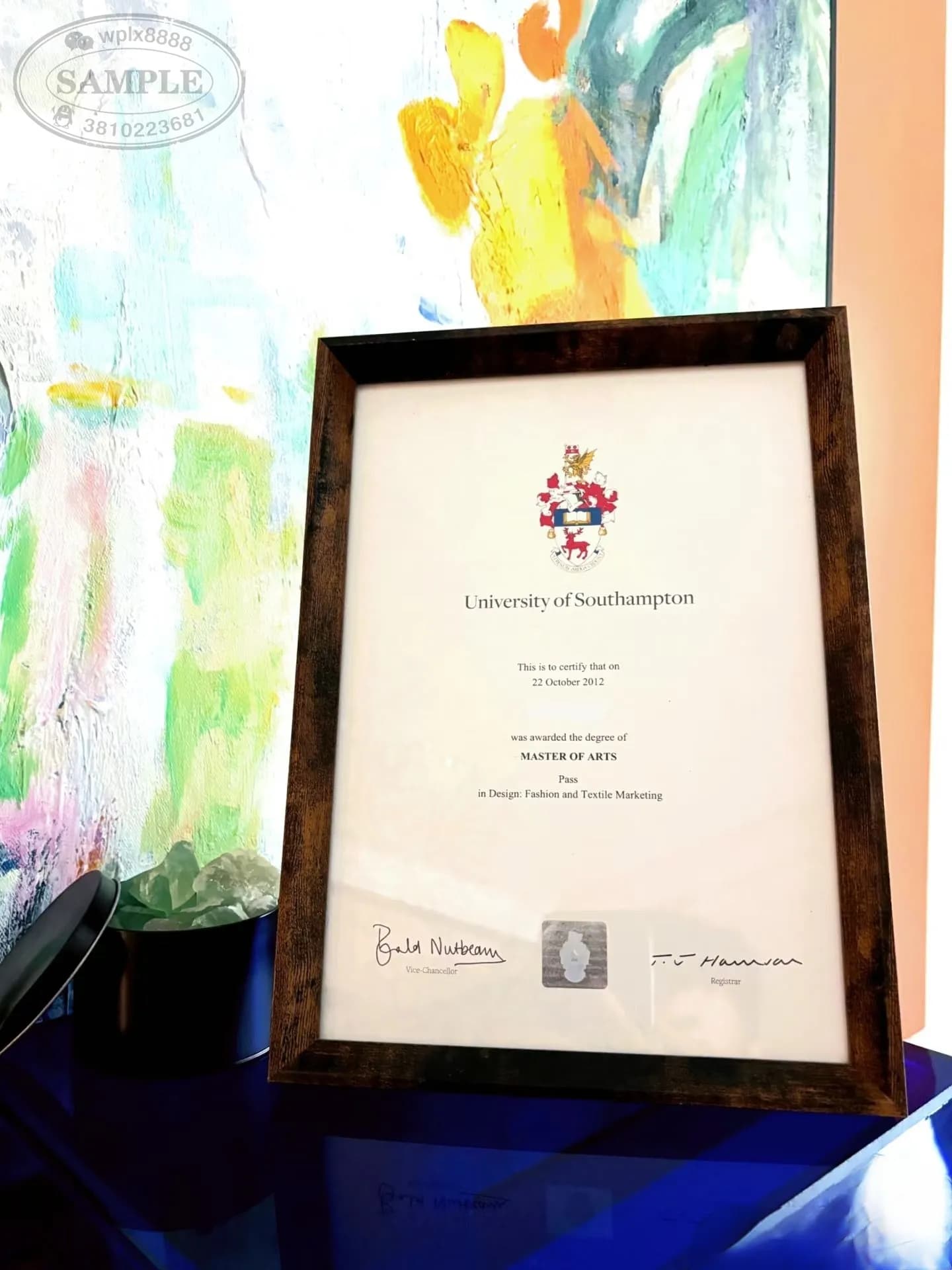 英国南安普顿大学设计硕士学位证书案例 英国南安普顿大学设计硕士学位证书案例